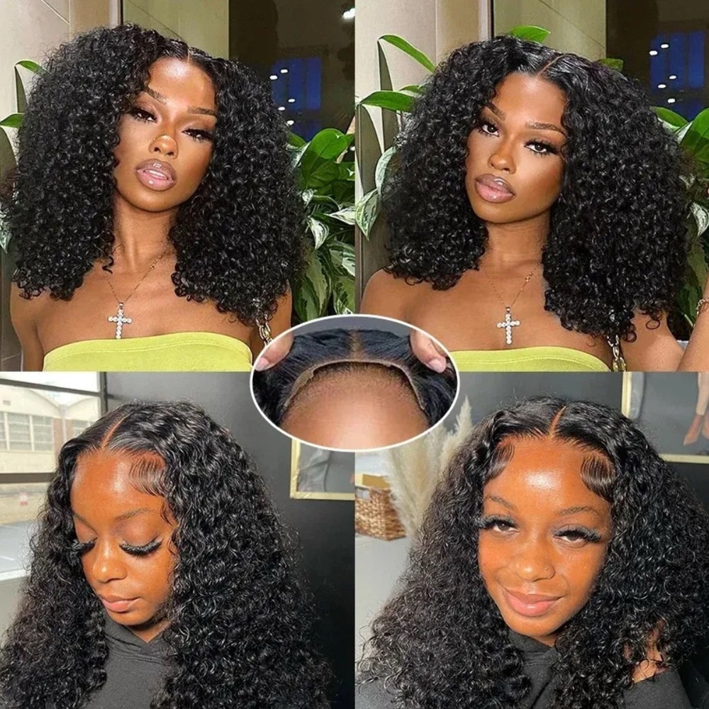 Luxurious Lace Front Black Curly Synthetic Wig